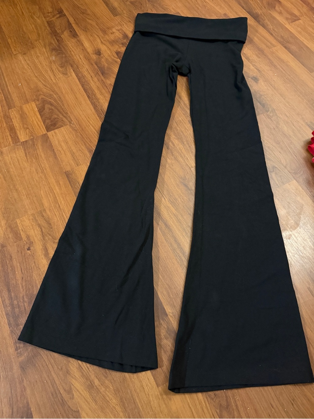 Victoria's Secret Black Wide-Leg Fold-Over Waist Pants